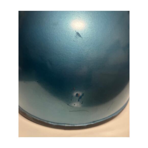 1960s Helmet Gran Prix Motorcycle Open Face Bubble Shield Metallic Miami Blue